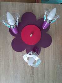 Lampa sufitowa kwiatek fioletowa