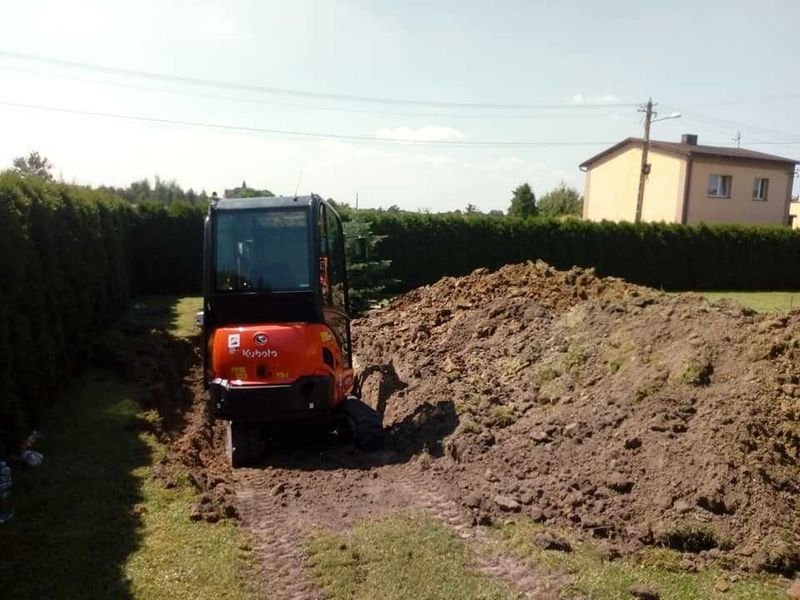 Usługi Koparka Minikoparka- wykopy, przyłącza, światłowody, wiertnica