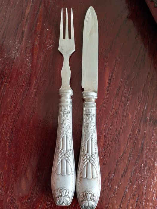 Sztućce do owoców Fraget wzór egipski Art Deco Polska