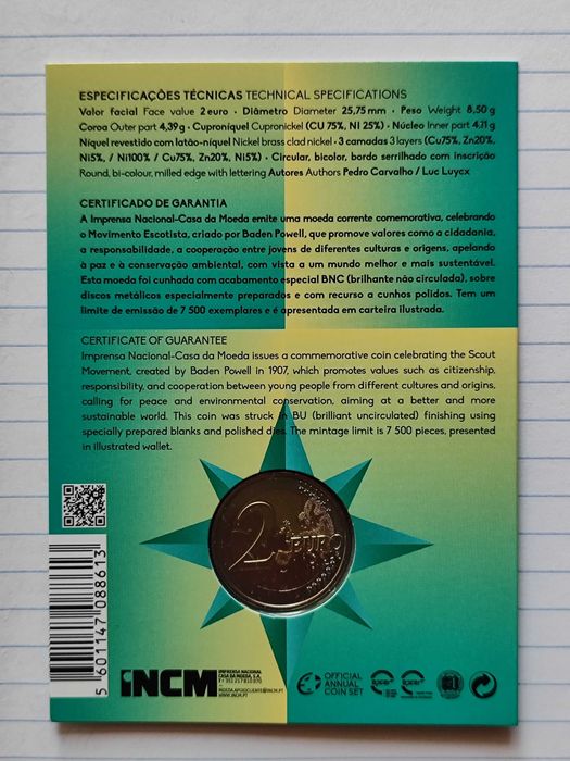 Moeda de 2€ BNC dos Escuteiros