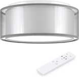 Lampa sufitowa LED Navaris okrągła z pilotem- średnica 32 cm z tkaniny