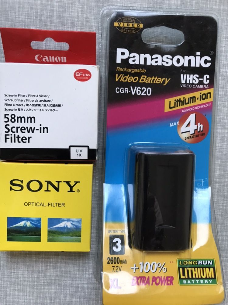 Новые. Аккумуляторы Sony F 970 и Panasonic.