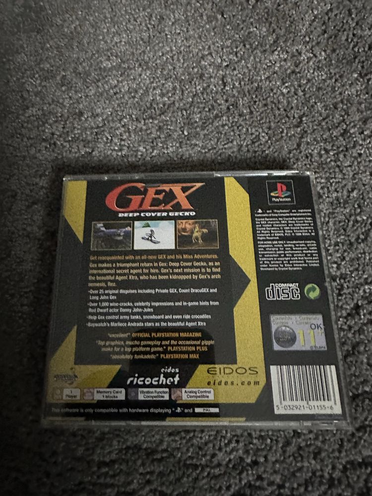 Gex Deep Cover Gecko Playstation 1 ( PS1 )