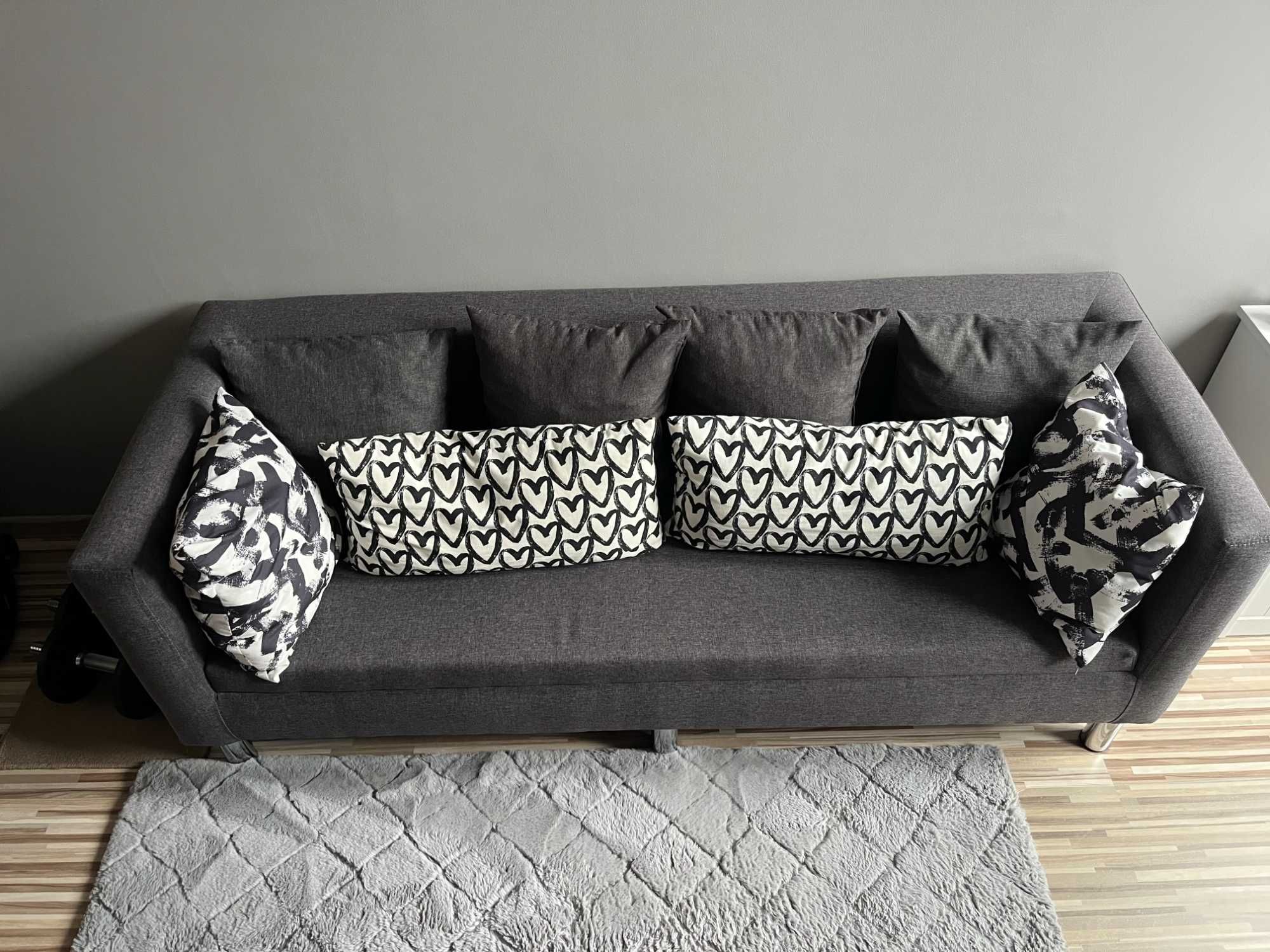 Kanapa Sofa 170 x 67 cm tkanina odcienie szarości