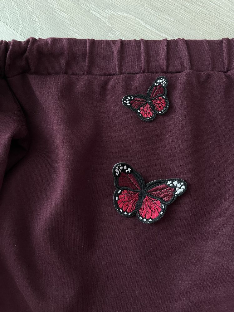 Sukienka Hiszpanka z motylkami motylki motyle boho burgundowa