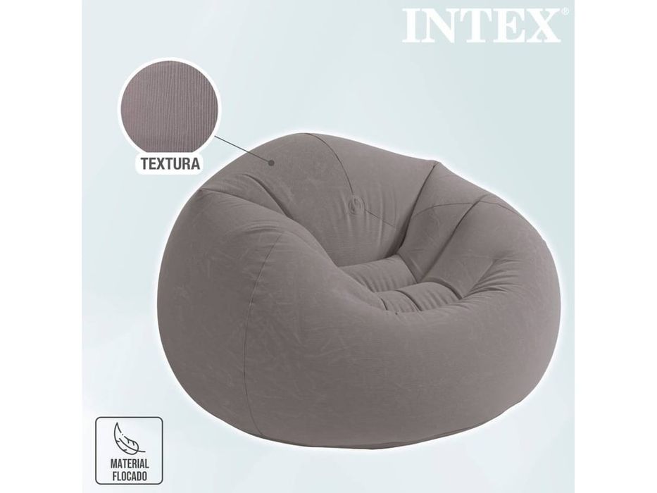 Puff Insuflável INTEX Beanless Cinza