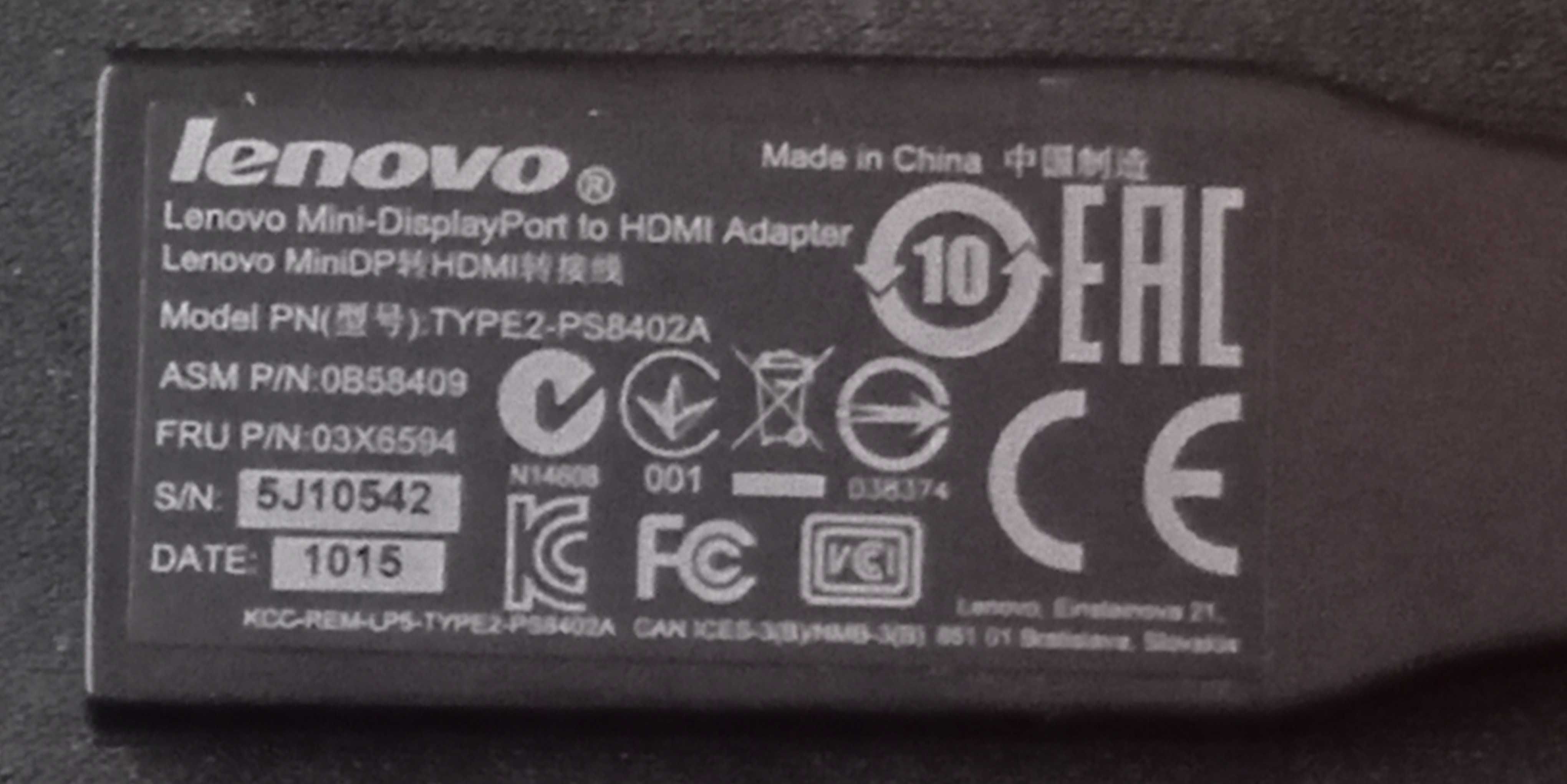 Lenovo Mini-DisplayPort to HDMI Adapter 0B47089