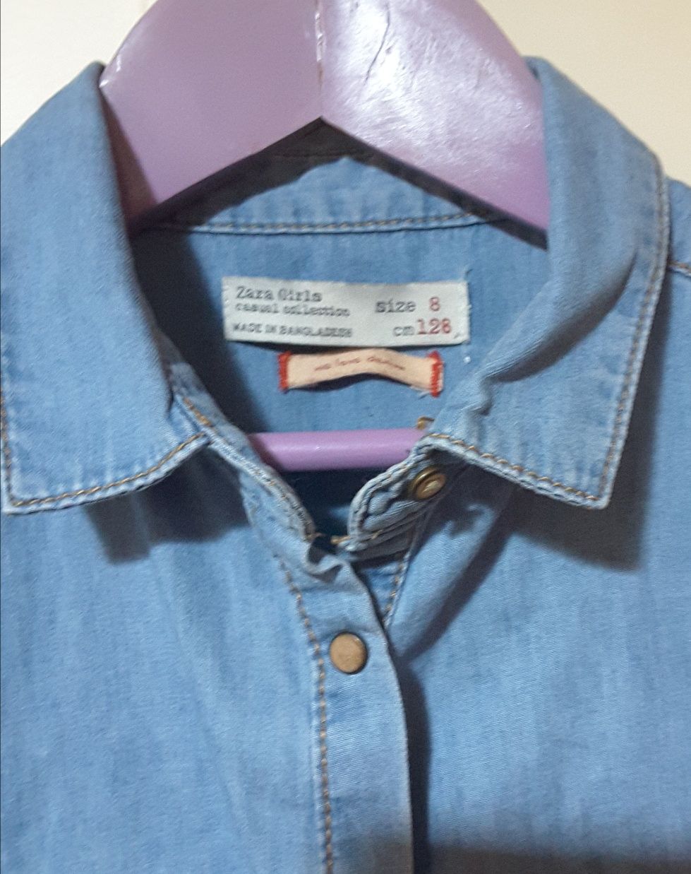 Camisa de ganga - ZARA  - 8 anos - como NOVA