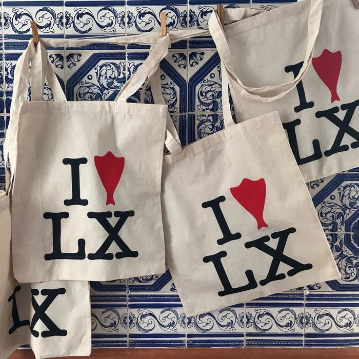 Tote bag I Cod Lx bacalhau saco original serigrafia Lisboa arte