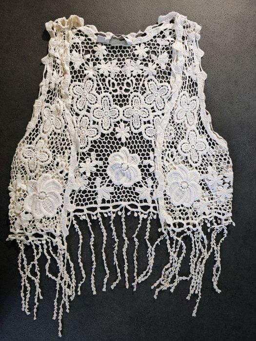 Жилетка ажурная кружевная М, накидка бохо,  кардиган