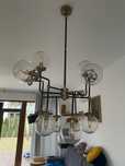 Lampa żyrandol miloo home 10 ramienny mosiężny złoty czarny