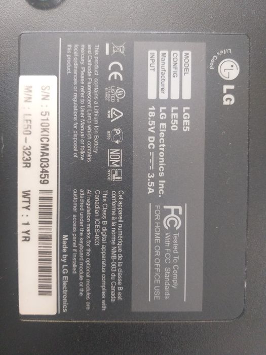 Продам ноутбук LG E5
