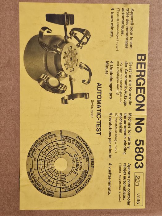 Bergeon 5803 Automatic test - para rolojoeiros coleccionadores relogio