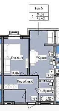 Продам 1 кімнатну квартиру в ЖК Р2 Резидент, Роксоляни 151
