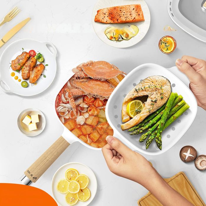 Eletryczny Garnek do gotowania na parze z parowarem Patelnia Hot Pot