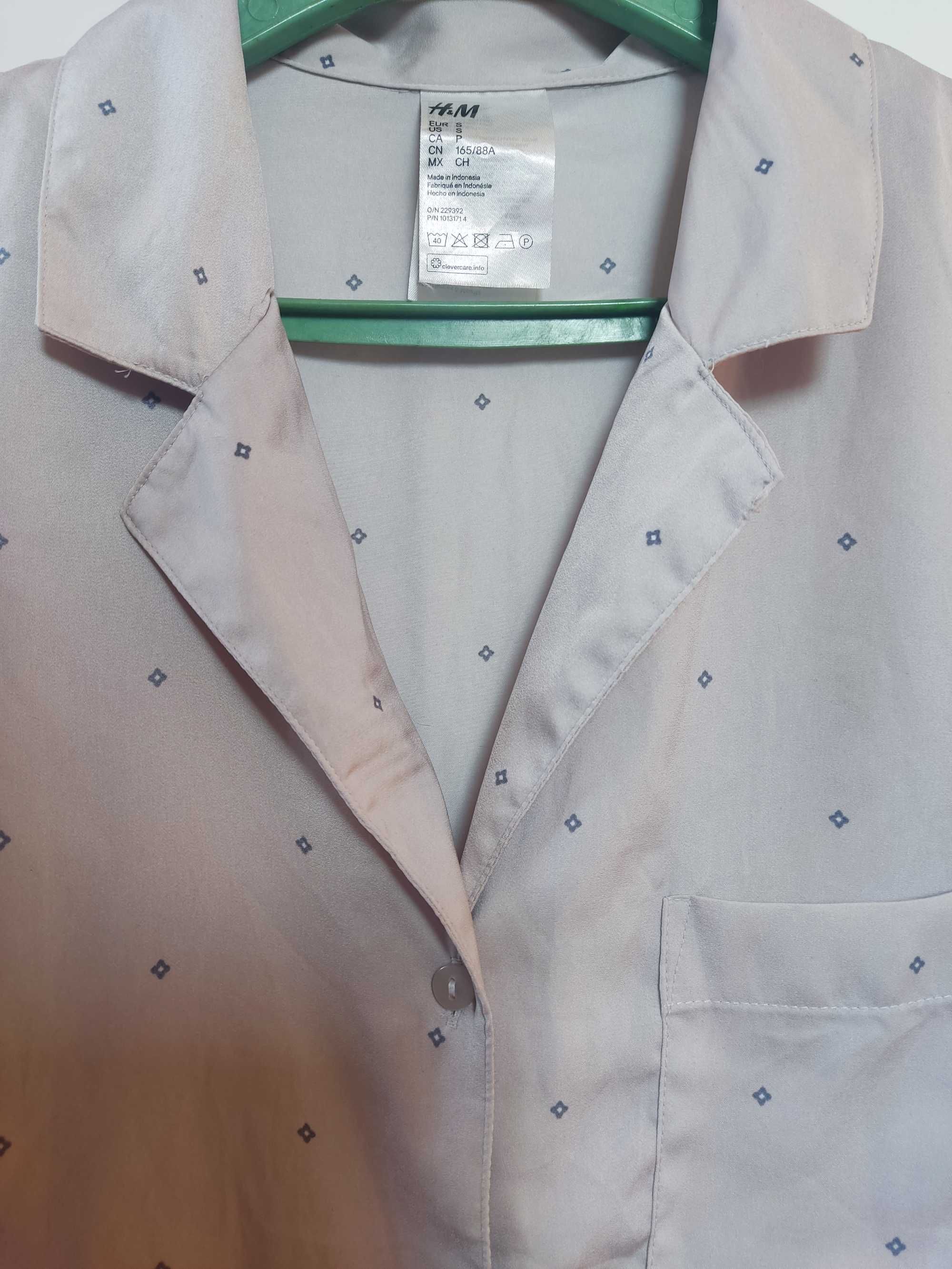 Koszula nocna zapinana na guziki długi rękaw H&M