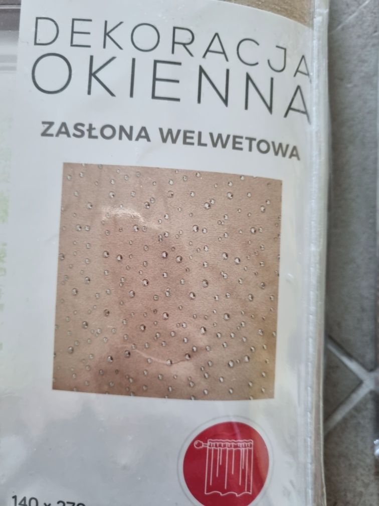 Nowe zaslony welwetowe 2 sztuki aurora beż 140x270 na taśmie