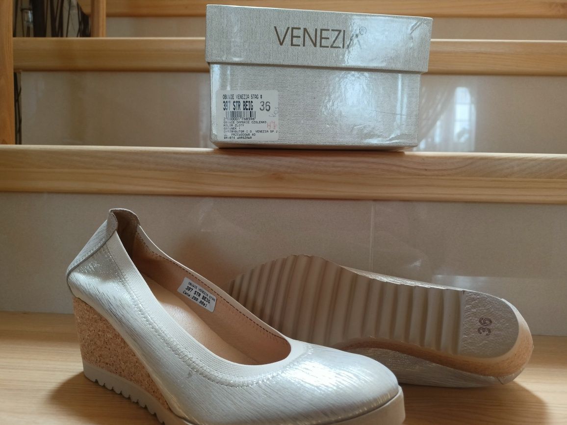 Nowe buty Venezia, nienoszone półbuty z metką i oryginalnym pudełkiem