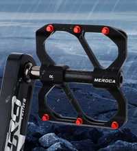 Pedały CNC Aluminium Carbon MEROCA BLACK MTB 257g 3 łożyska PD-M268