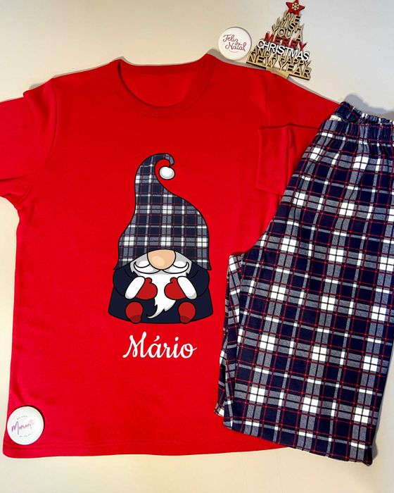 Pijamas cardados de Natal