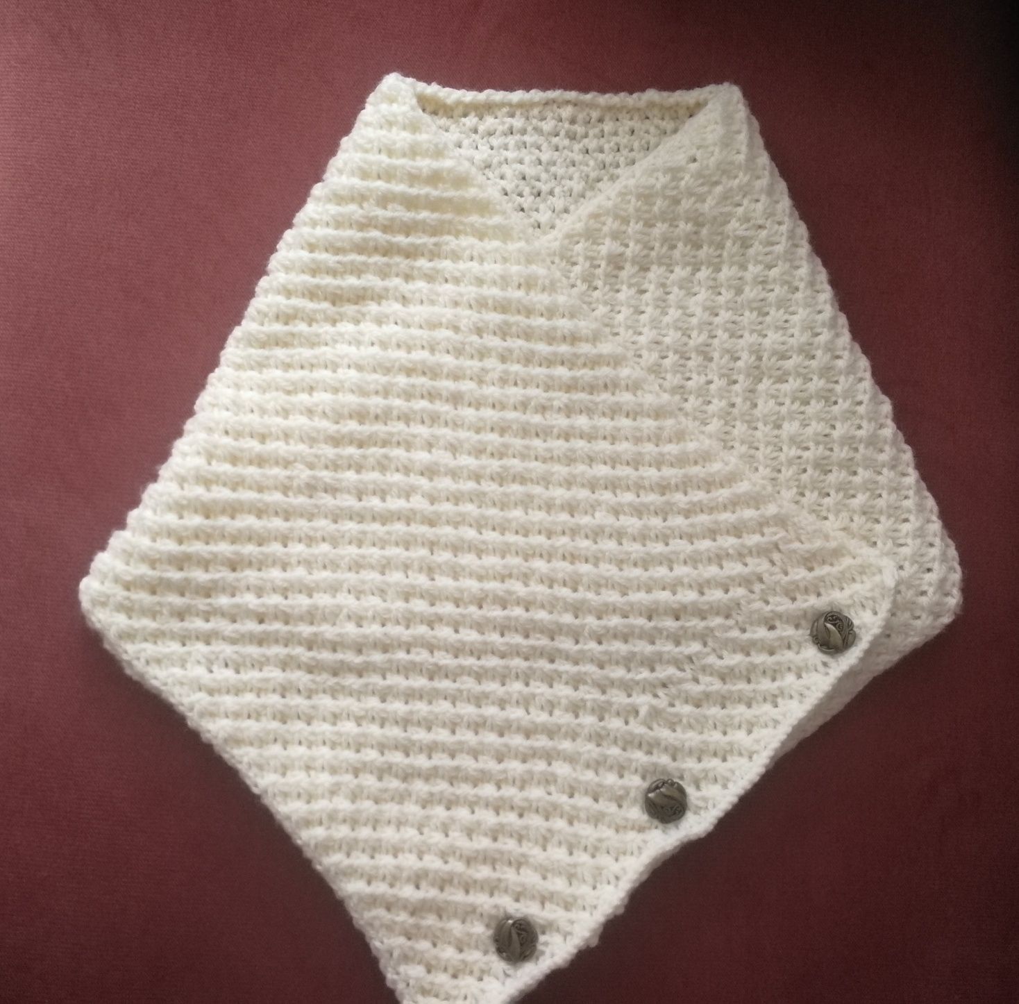 Komin wełniany, handmade, kremowy