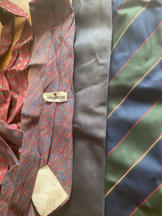 Lote 7 gravatas seda/1 Guy Laroche+Tie pescoco cerimonia
