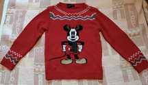 Sweter sweterek DISNEY Myszka Miki w złotych butach na 8/9 lat