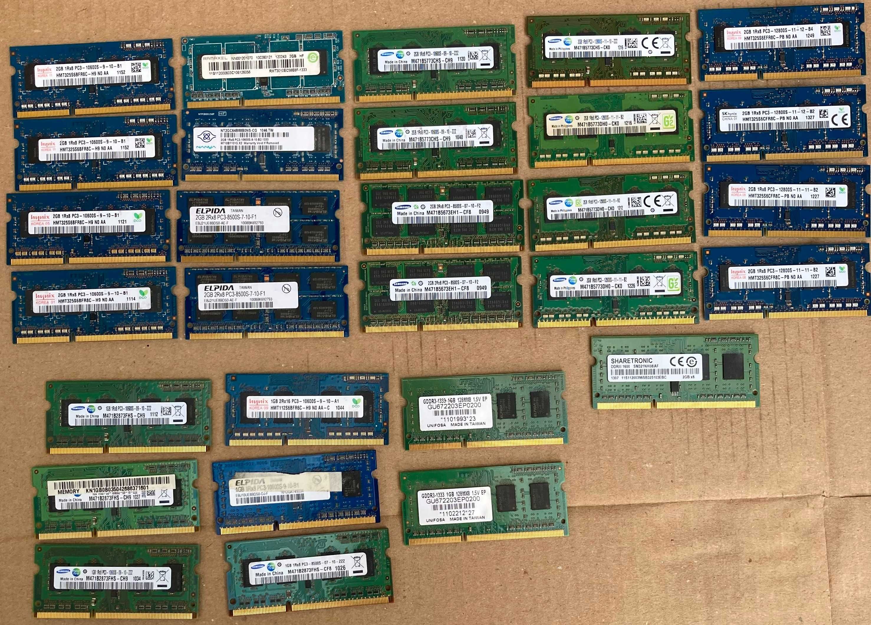 Оперативна пам'ять для ноутбука ОЗУ ОЗП DDR3 1Gb 2Gb