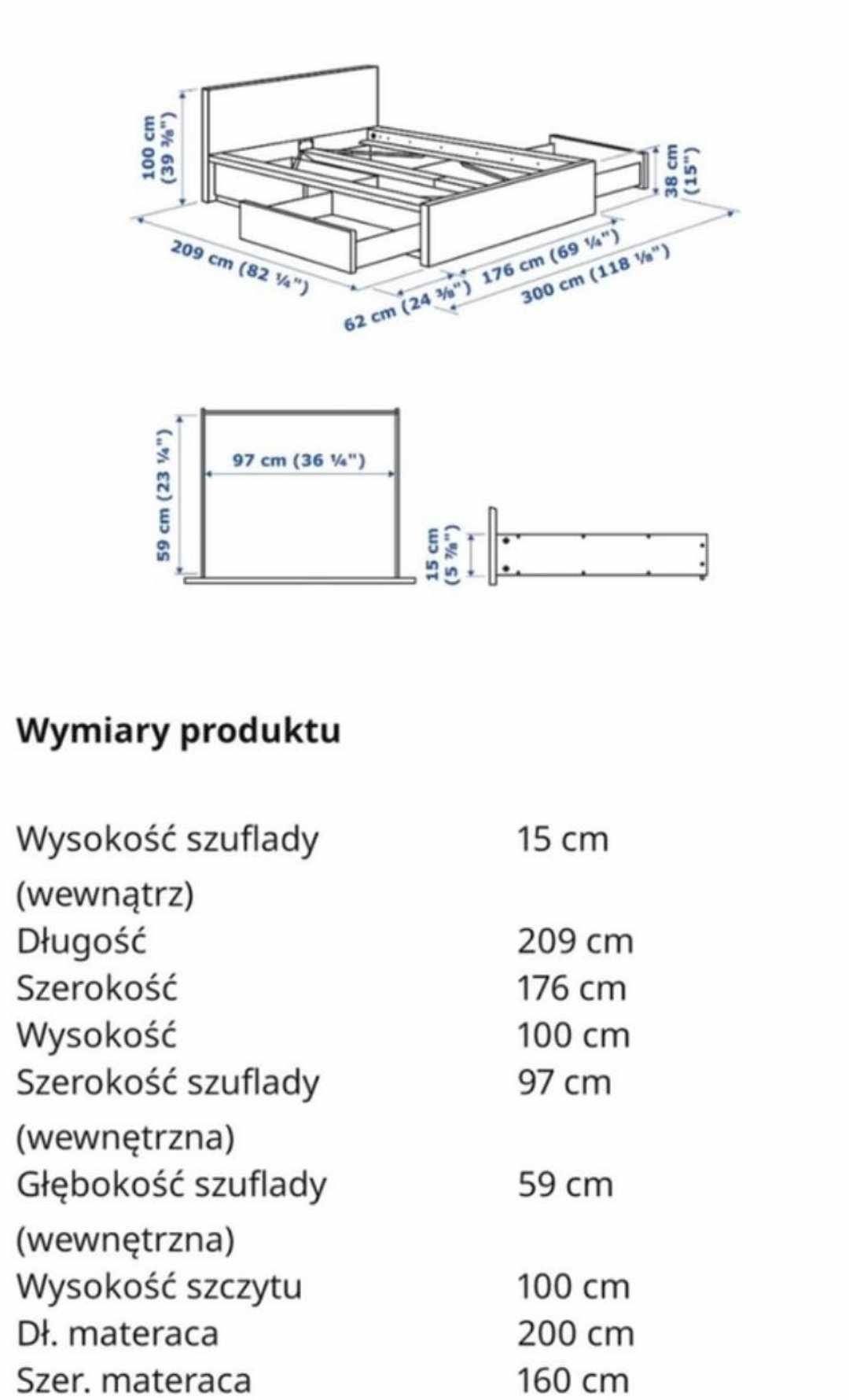 Łóżko małżeńskie drewniane Agata Meble prawie nowe możliwy materac