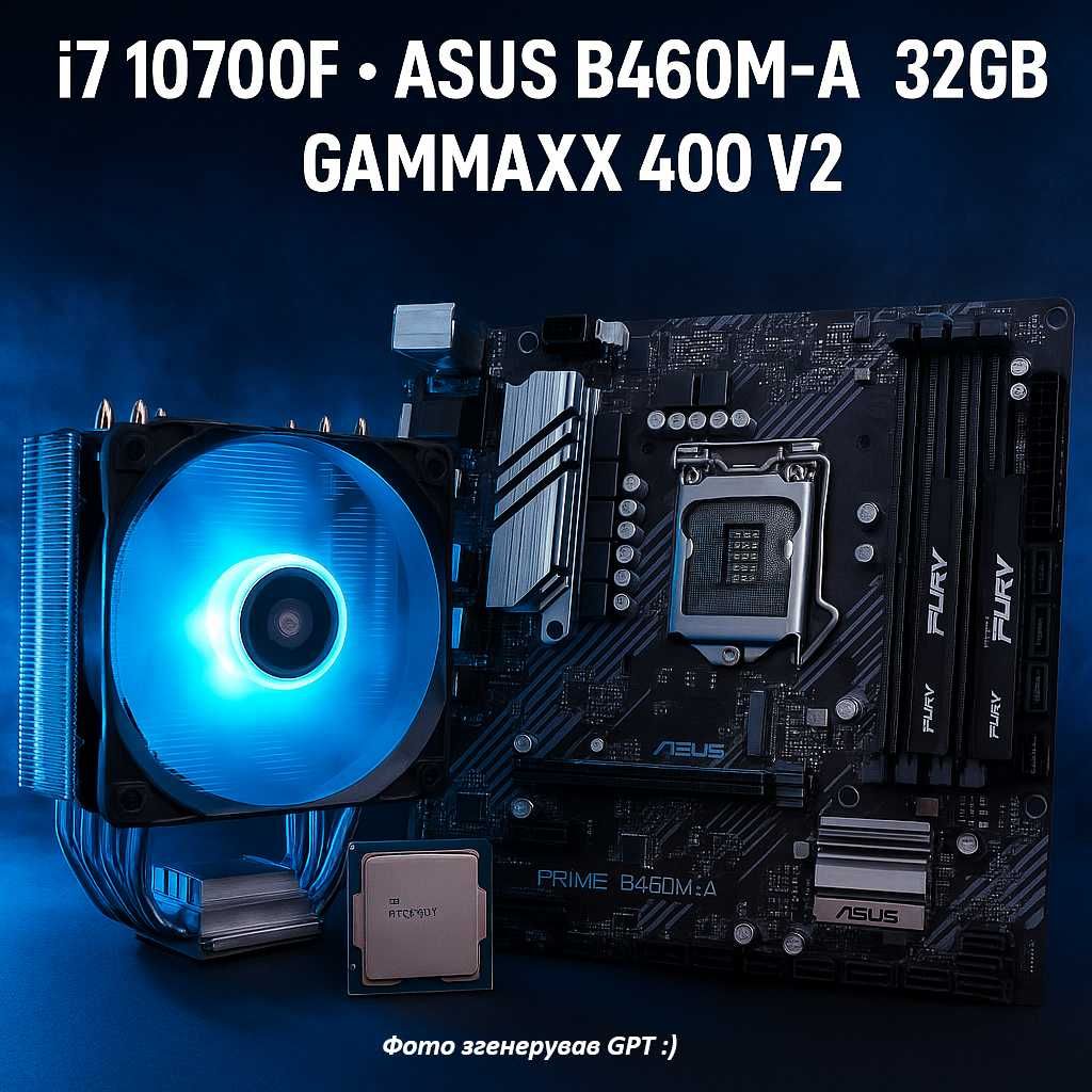 Продам комплект i7 10700F / ASUS B460M-A / 32GB DDR4 / Gammax 400v2