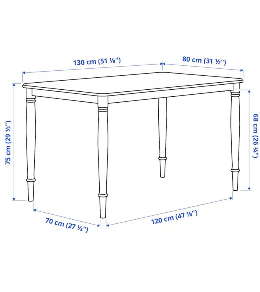 Mesa de refeição 130x80 DANDERYD - IKEA
