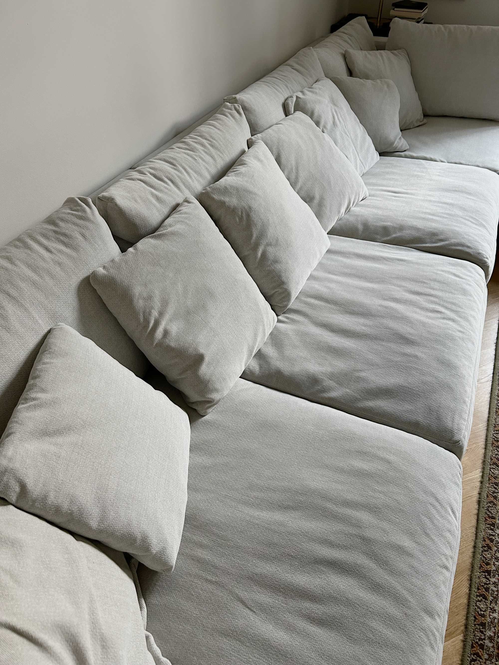 Duża luksusowa sofa/narożnik + pufa, Moma Studio