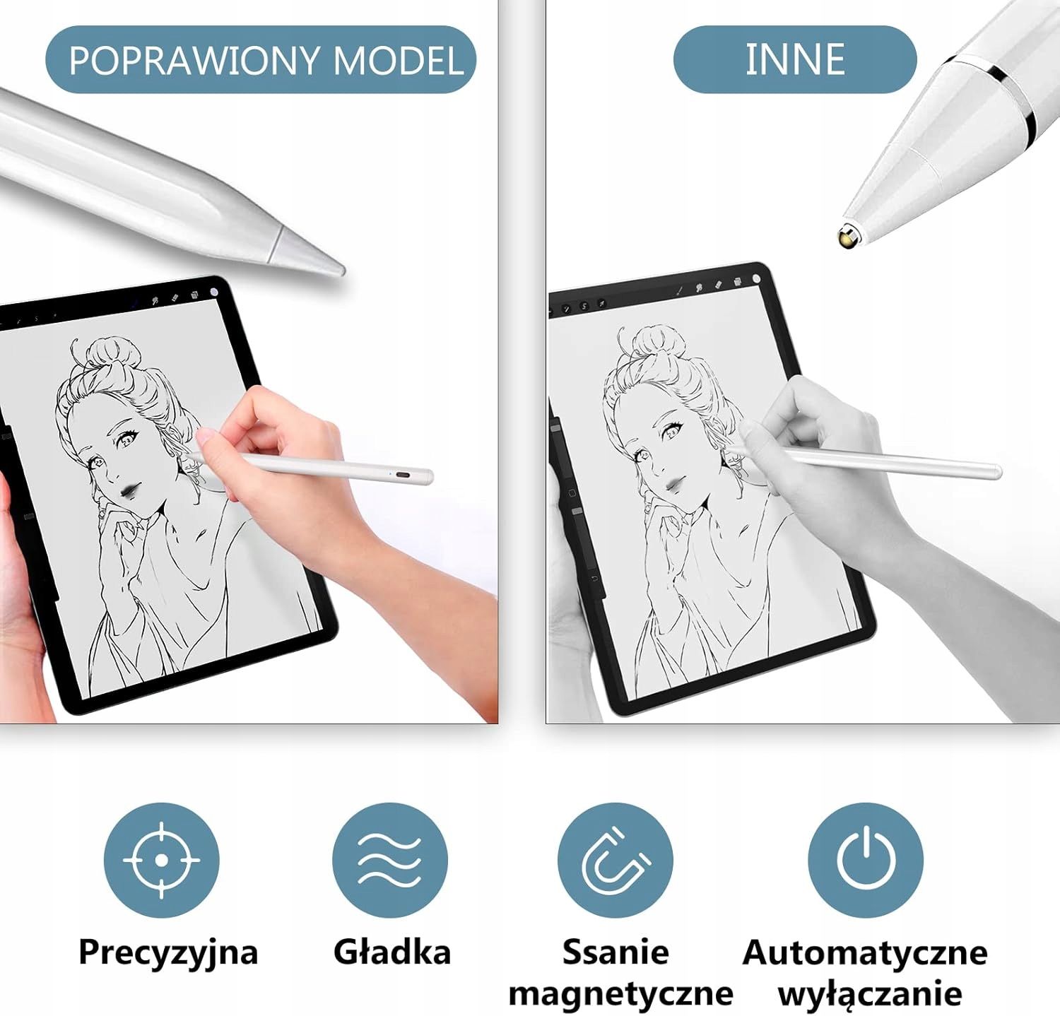 Rysik do Android iOS Uniwersalny Precyzyjny + 3 Końcówki + Rękawiczka