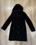 Płaszcz wełniany wełna wool czarny H&M