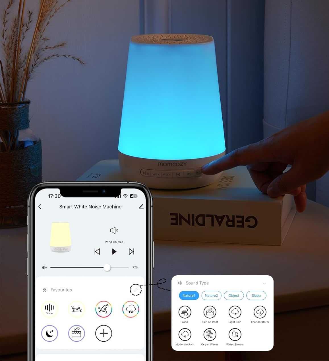 Lampka LED z Funckja Białego Szumu dla Dzieci Niemowląt od DianaUczy