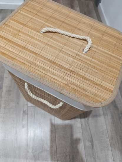 Bambusowy Kosz Na Pranie Bielizne - Nowy w Super Cenie.