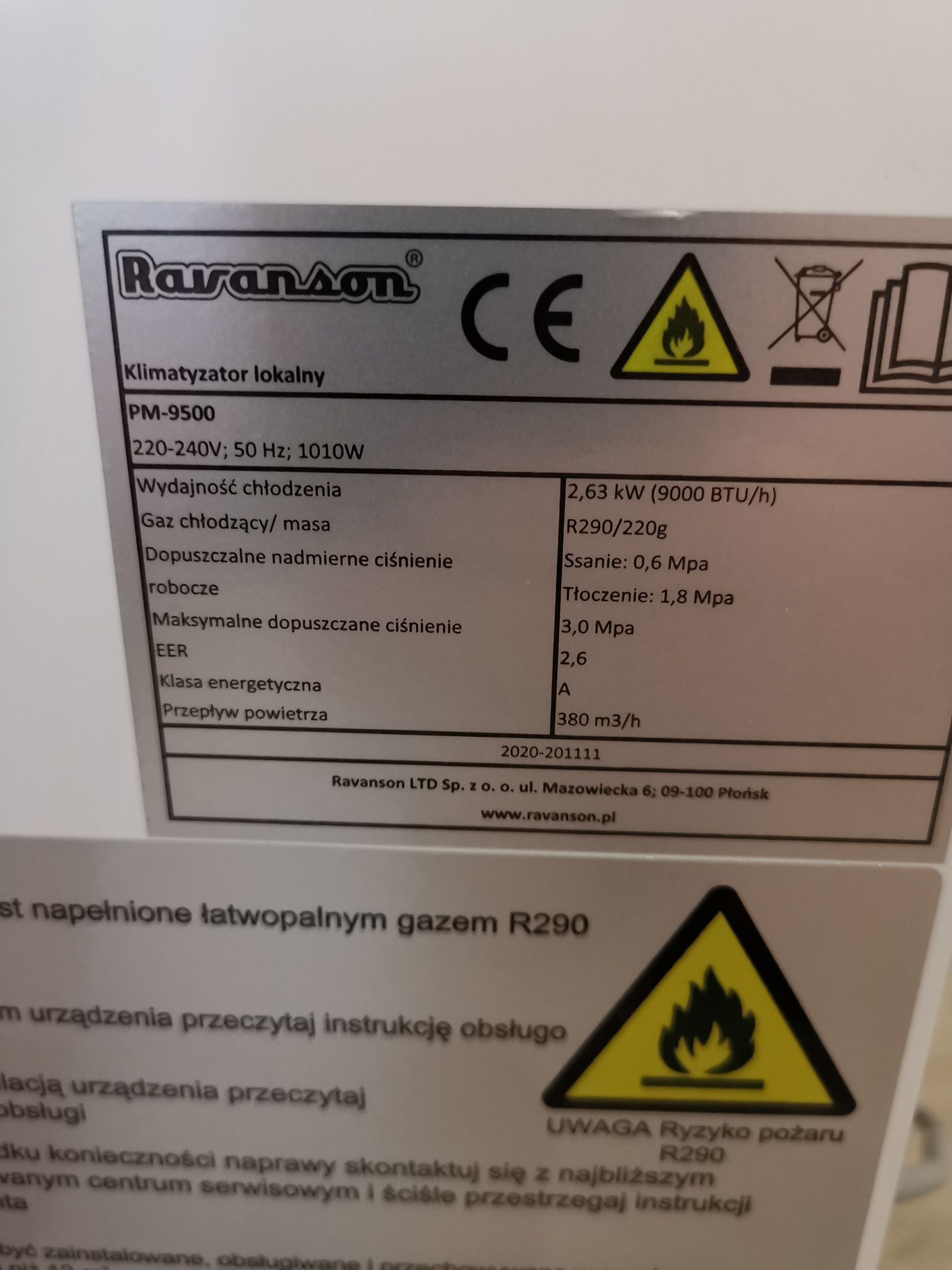 Klimatyzator Ravanson 9000btu
