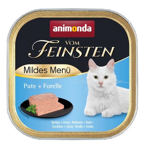 Lekkostrawna karma dla kotów Animonda Menu z Indykiem i Pstrągiem 100g