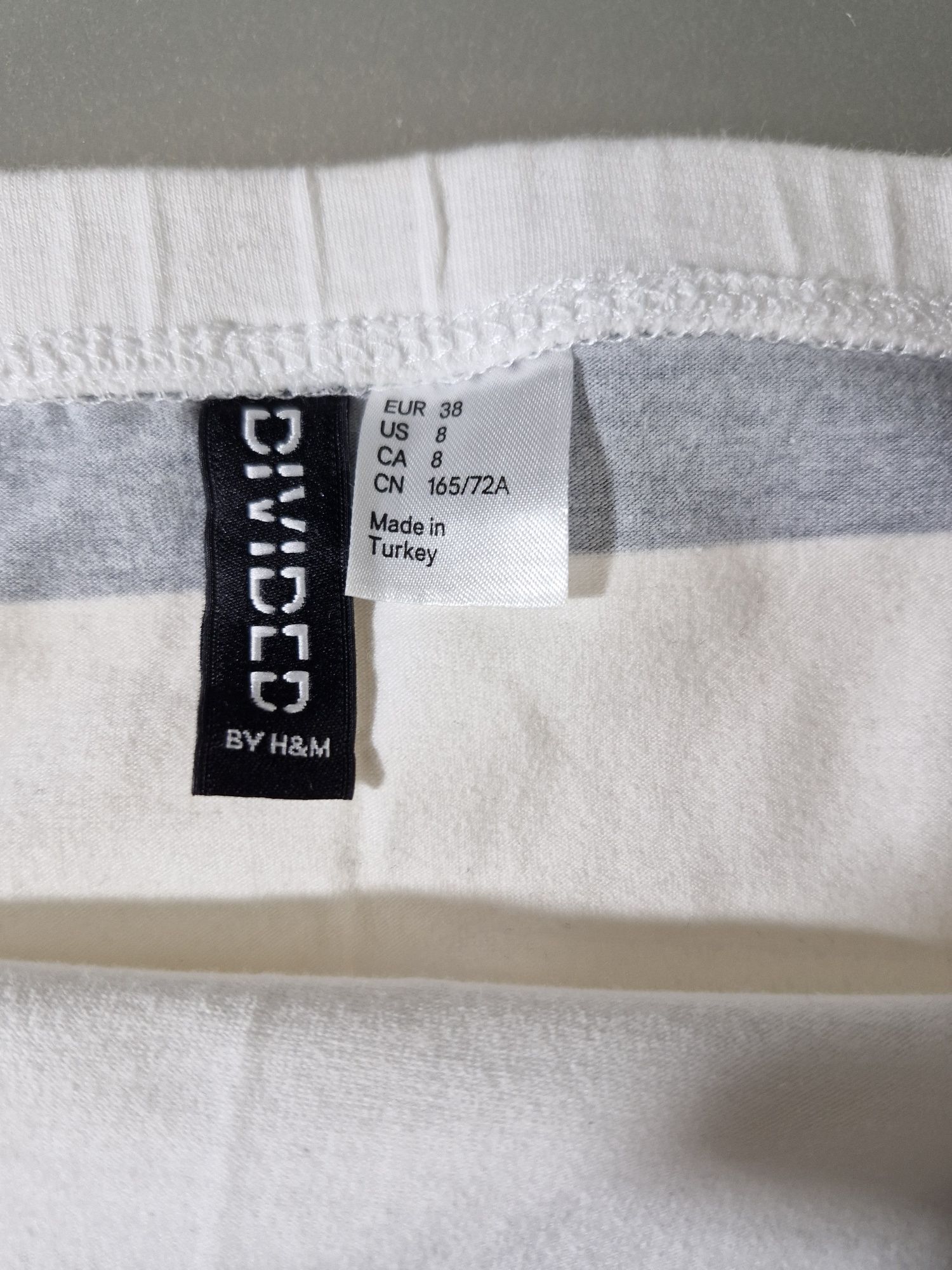 H&M Divided Spódniczka Bawełniana w Czarno-Białe Pasy Rozmiar 38