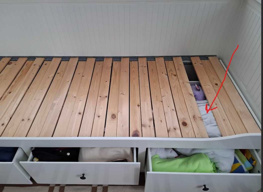 HEMNES IKEA łóżko z 3 szufladami, 2 materace, 80x200 cm