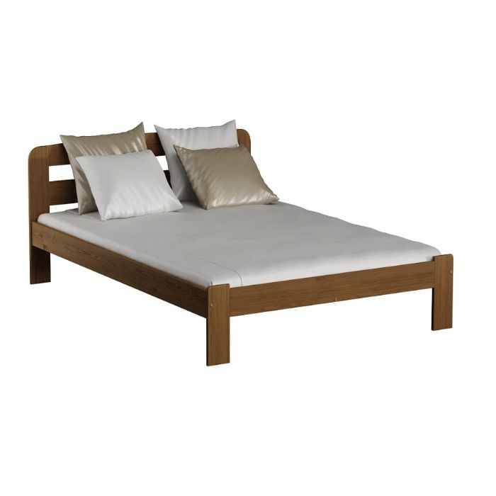 Meble Magnat łóżko drewniane sosnowe Sara 140x200 orzech