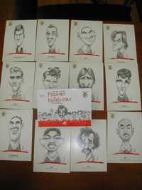 Caricaturas do Benfica SLB - Conjunto de Postais