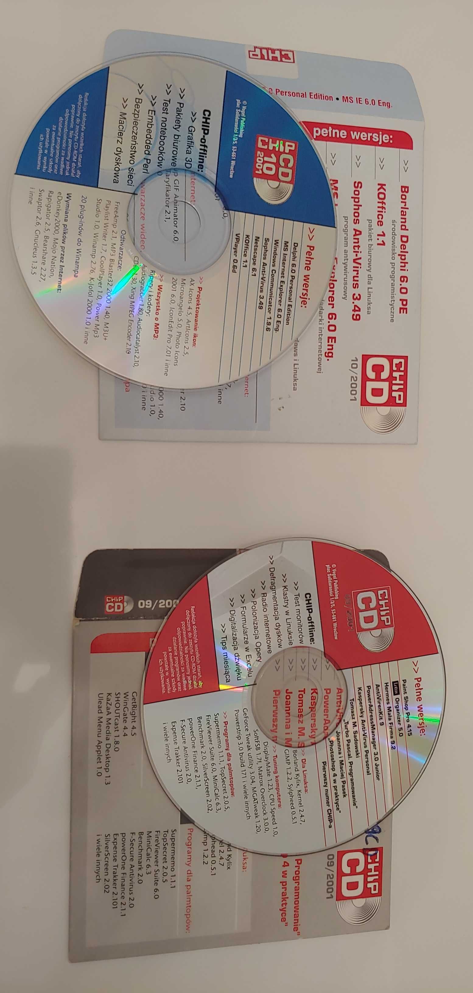 Płyty czasopismo CHIP 09 i 10 2001