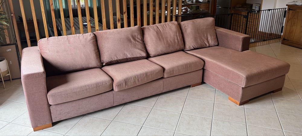 Sofá com chaise long + poltrona