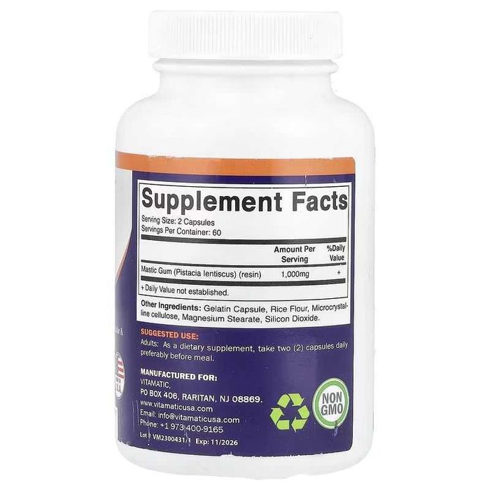 Vitamatic мастиковая смола. 1000 мг, 120 капсул