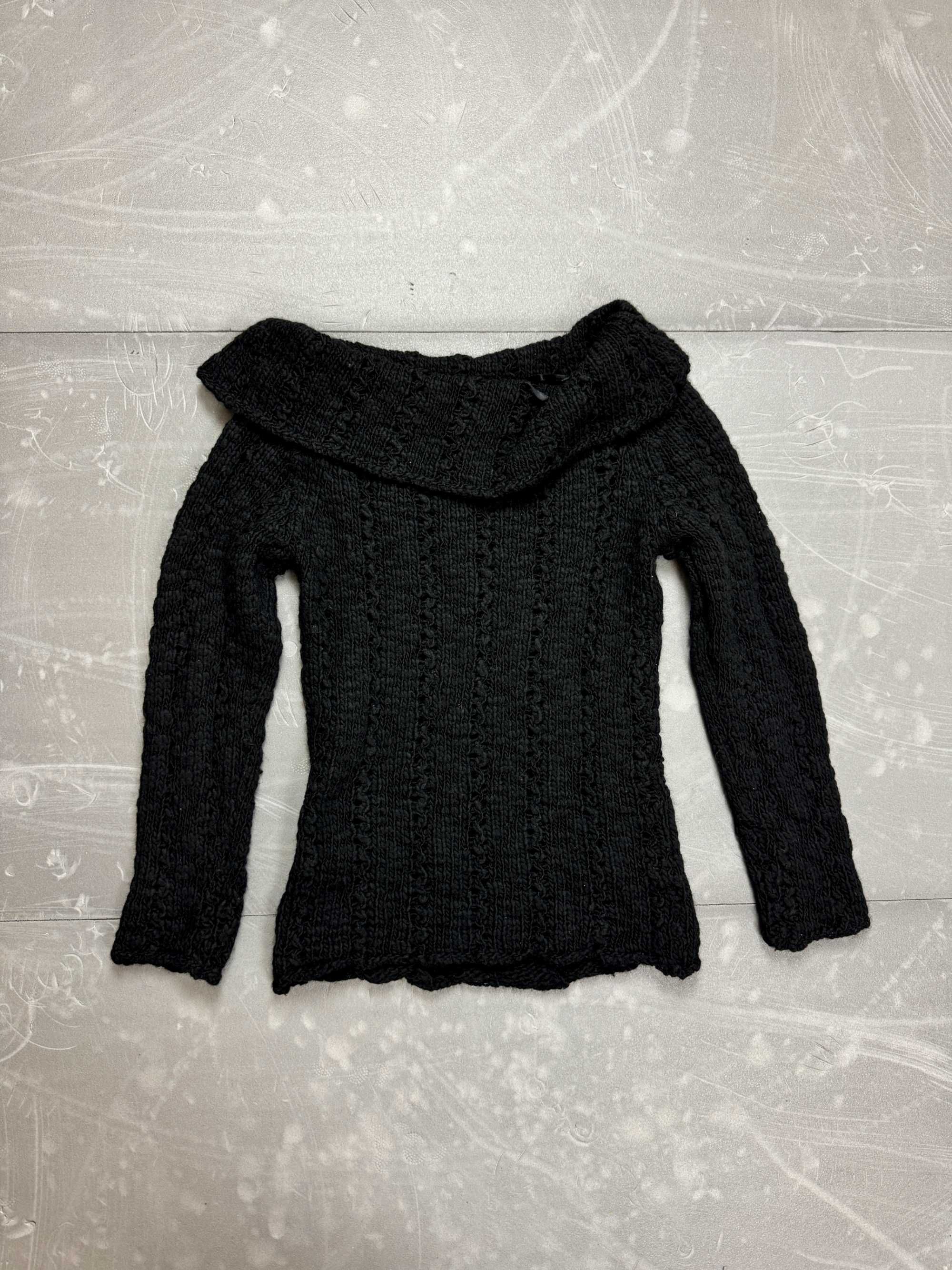 Dziargany czarny gruby sweter z golfem retro y2k (S) 90s 80s