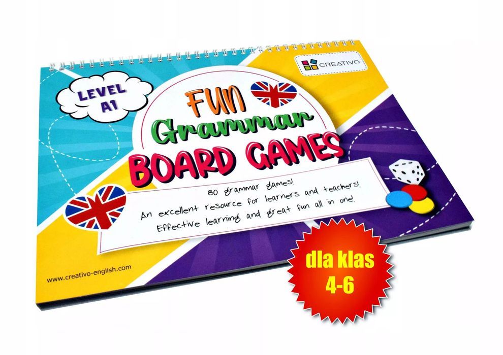 Karty Językowe Angielski. Fun Grammar Board Games, Poziom A1 Creativo