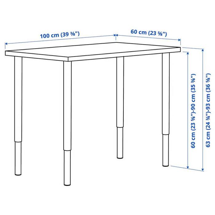 LINNMON / OLOV - Mesa IKEA Ajustável 100x60