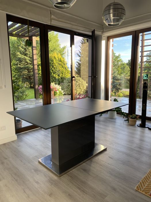 Stół jadalniany szklany, rozkładany 160x90