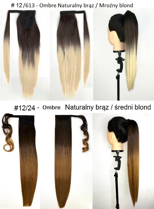 Doczepiany KUCYK OMBRE Treska DOPINKA Kitka Różne KOLORY